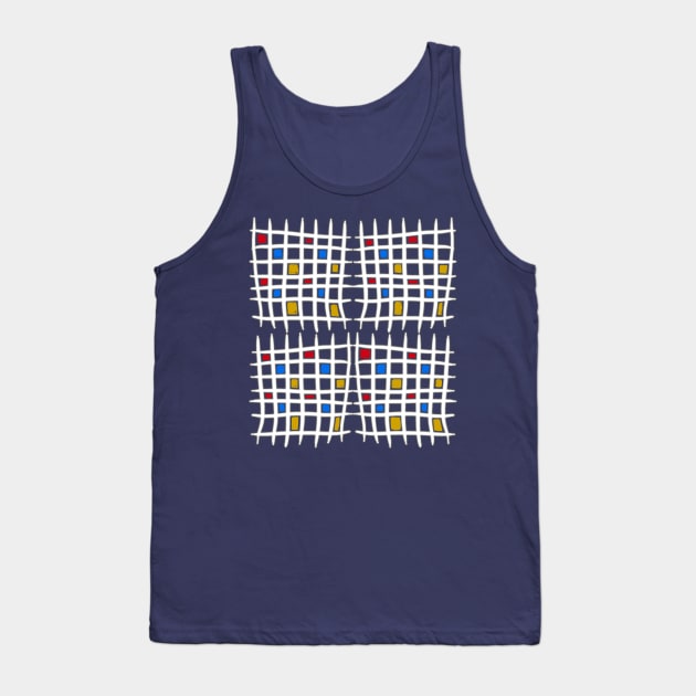 Abstract pattern with red, gold and blue Tank Top by bobdijkers